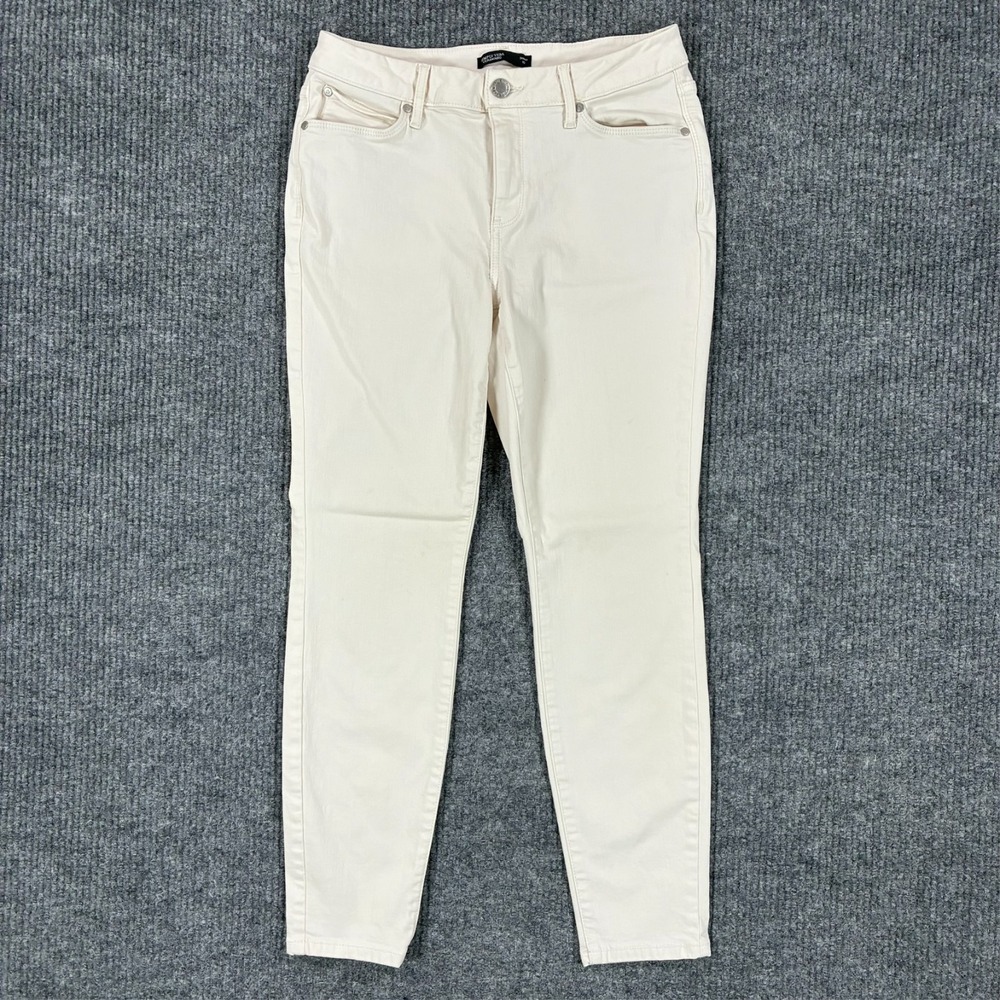Simply Vera Vera Wang Skinny Jeans Womens Size 10 Ivory Stretch Denim Mid Rise